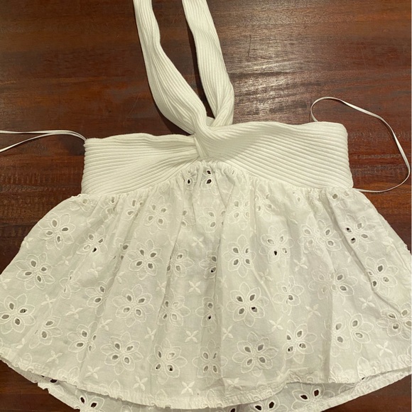 Embroidered Eyelet Ruffle Top - Picture 1 of 5